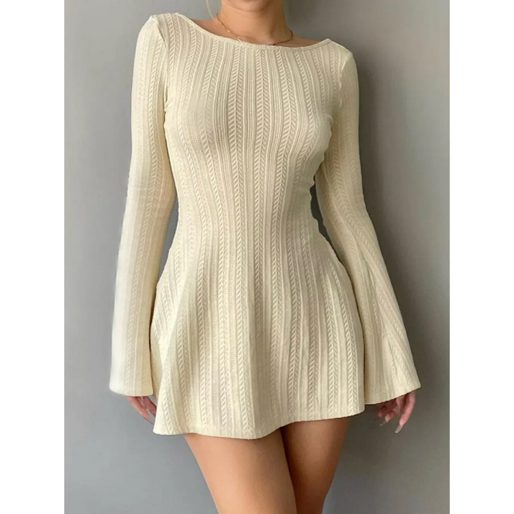Solid Casual Knitted Dresses