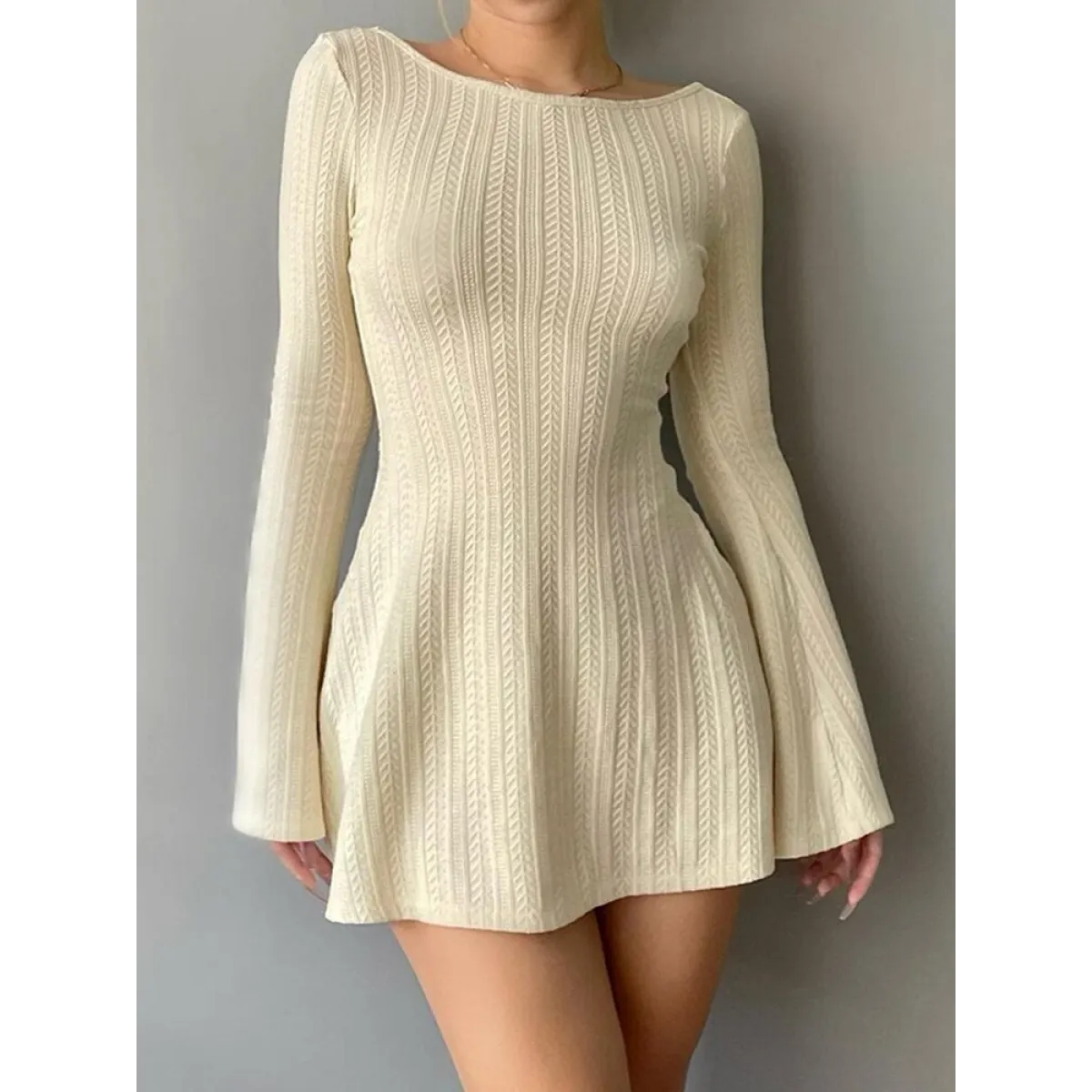 Solid Casual Knitted Dresses