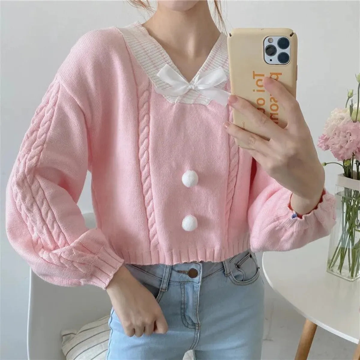 Lucy Lou Style Knit Crop Sweater