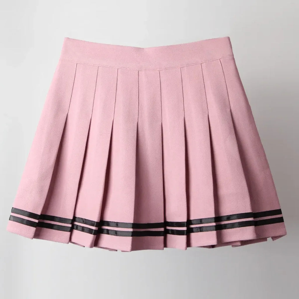 Harajuku Gothic Pleated Mini Skirt – Punk High Waist Patchwork Style