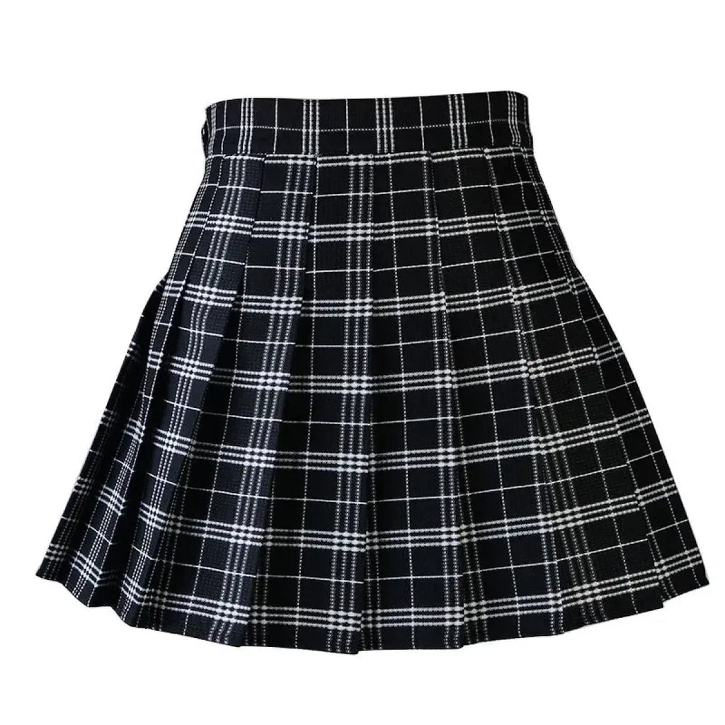 Preppy Harajuku Plaid Pleated Mini Skirt – Kawaii Schoolgirl Style