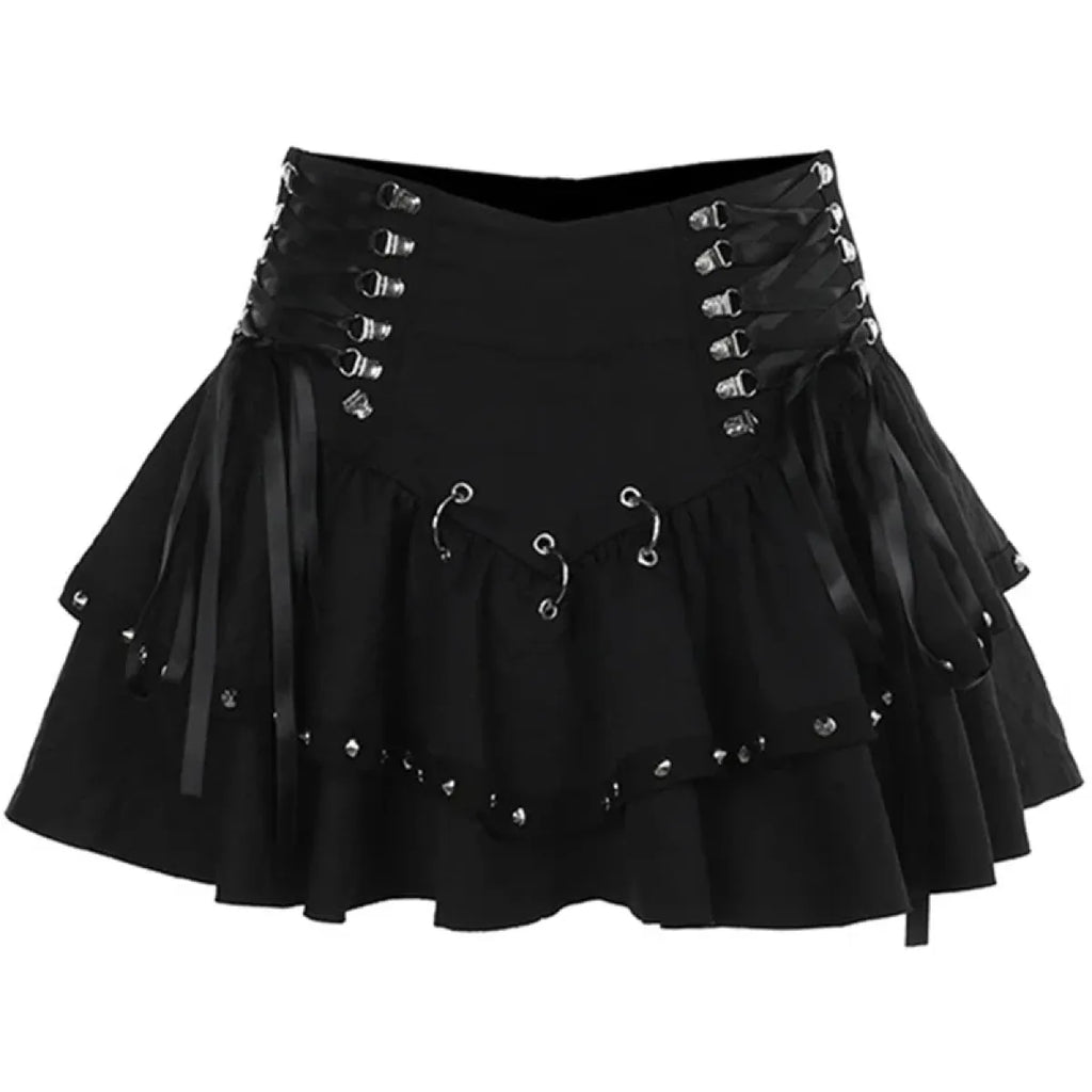 Rivet Bandage Mini Skirt