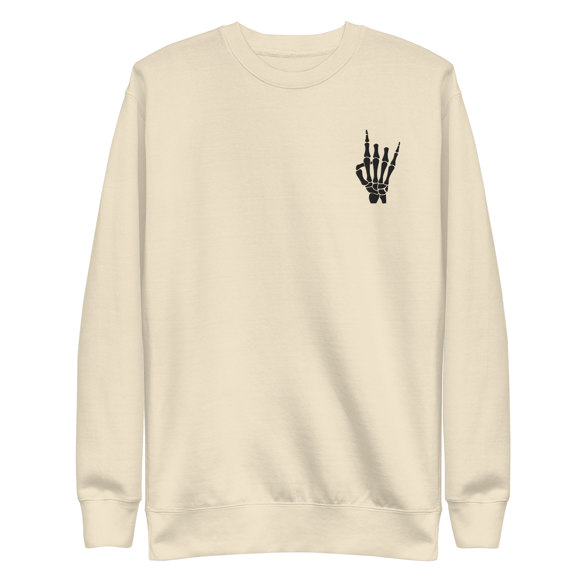 Rock On Skeleton Embroidered Sweatshirt
