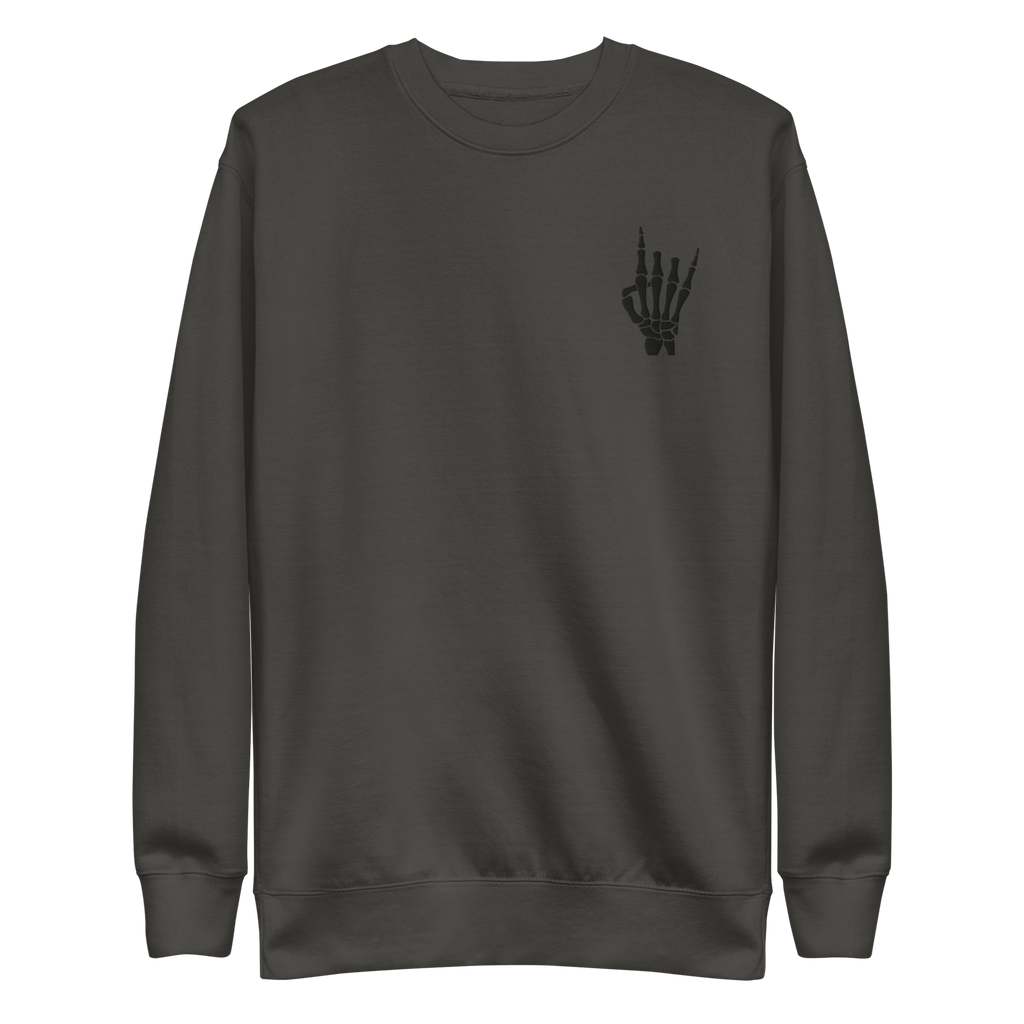 Rock On Skeleton Embroidered Sweatshirt