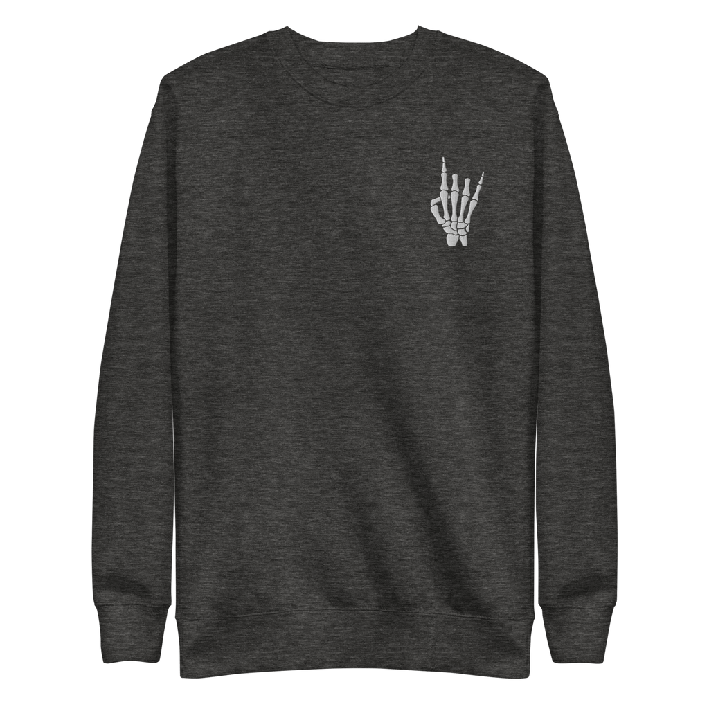Rock On Skeleton Embroidered Sweatshirt