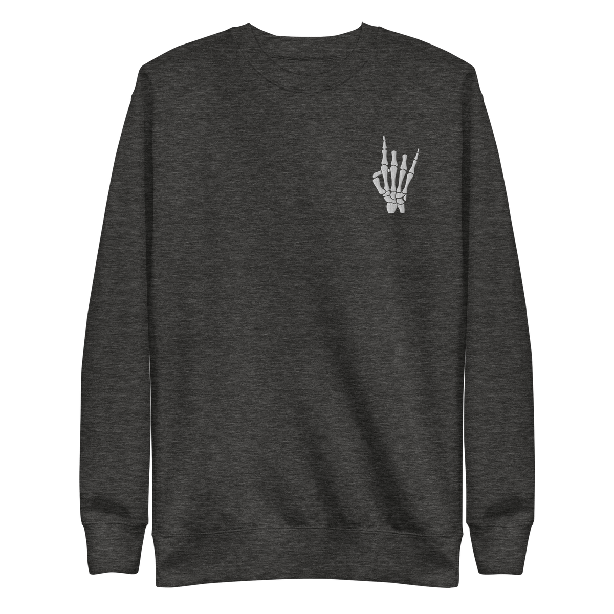 Rock On Skeleton Embroidered Sweatshirt