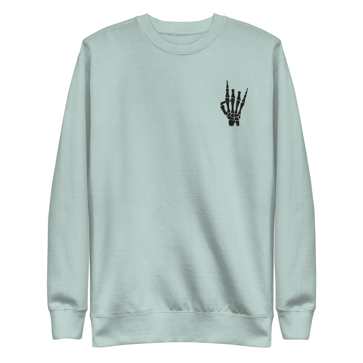 Rock On Skeleton Embroidered Sweatshirt