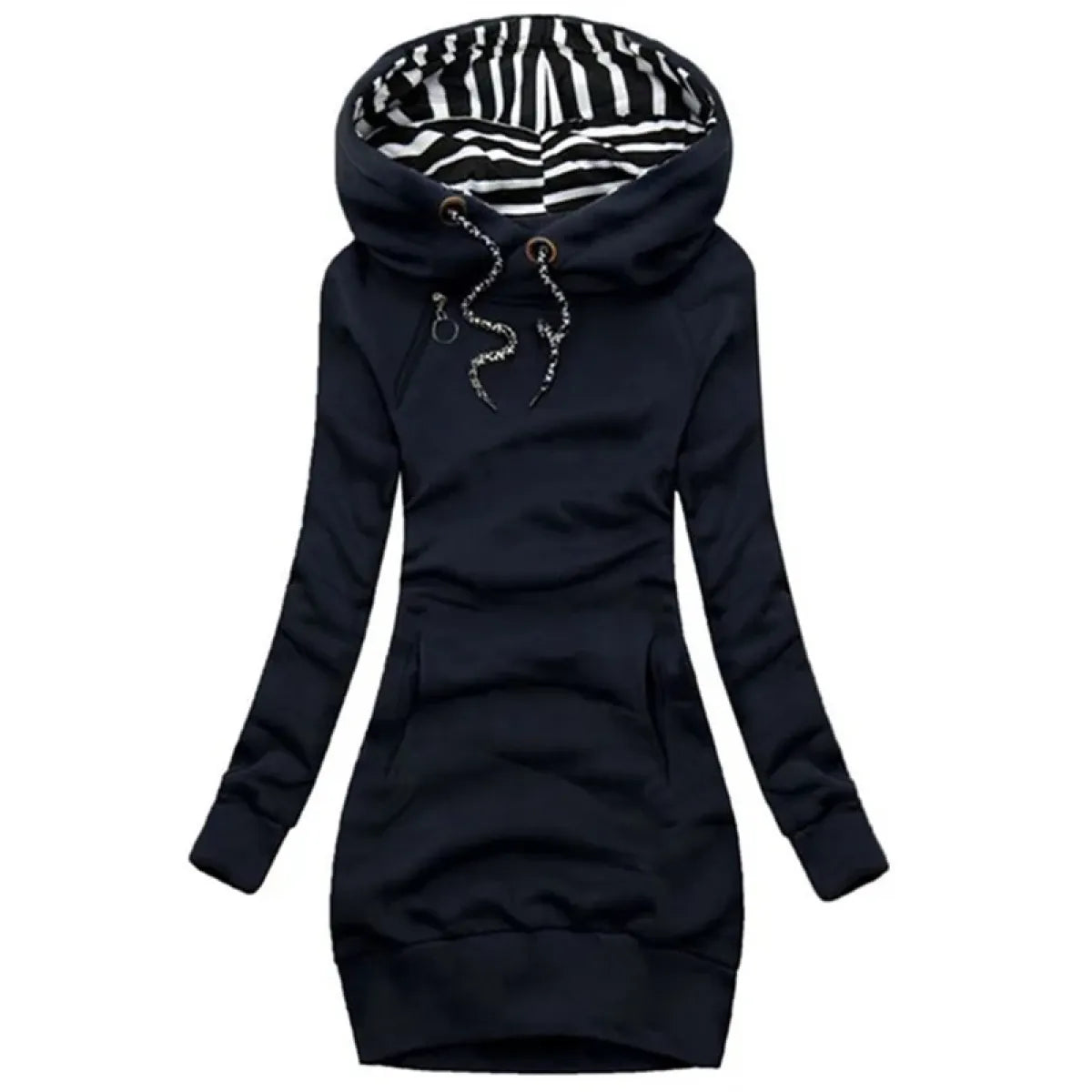 Casual Sweater Dress - Slim Fit Long Sleeve Pullover Sweatshirt