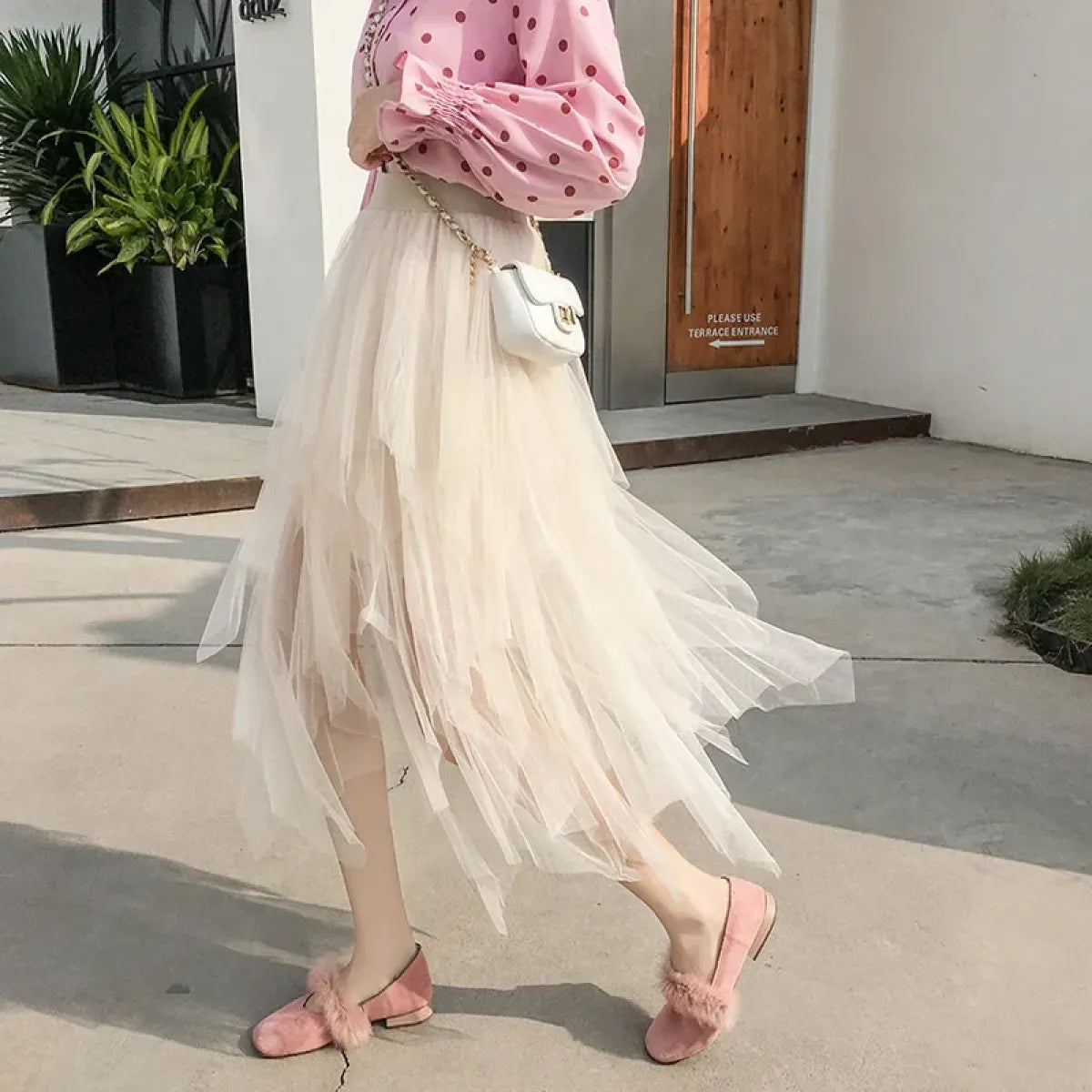 Tulle Midi Skirt for Women - Harajuku High Waist Fashion Summer Tutu