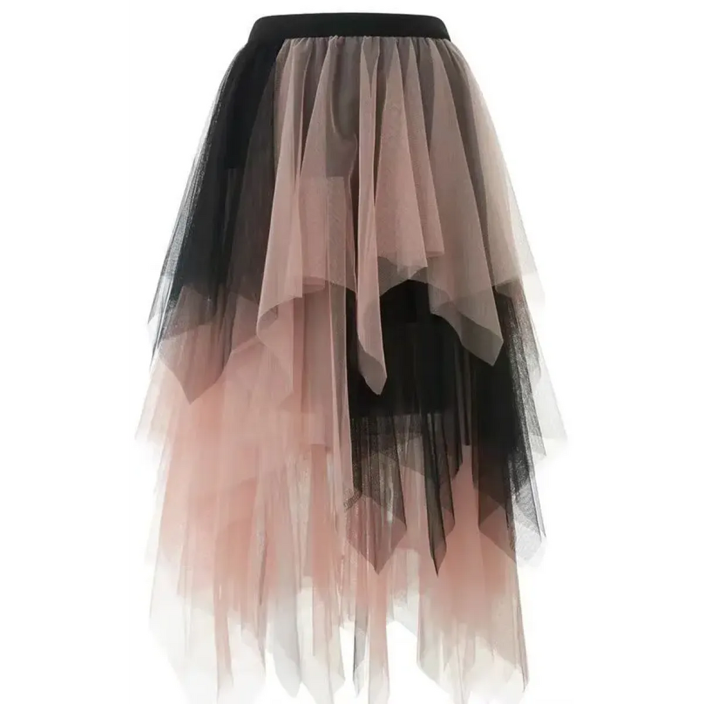 Tulle Midi Skirt for Women - Harajuku High Waist Fashion Summer Tutu