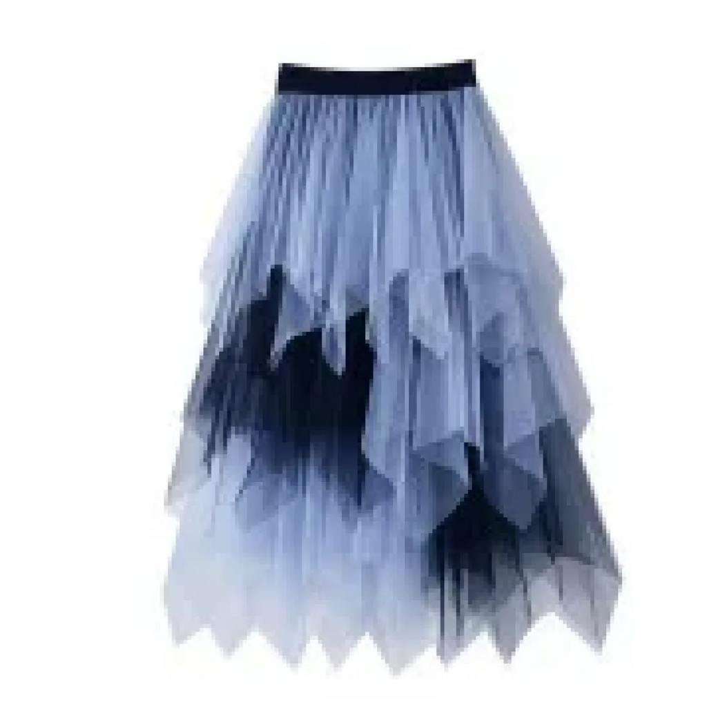 Tulle Midi Skirt for Women - Harajuku High Waist Fashion Summer Tutu