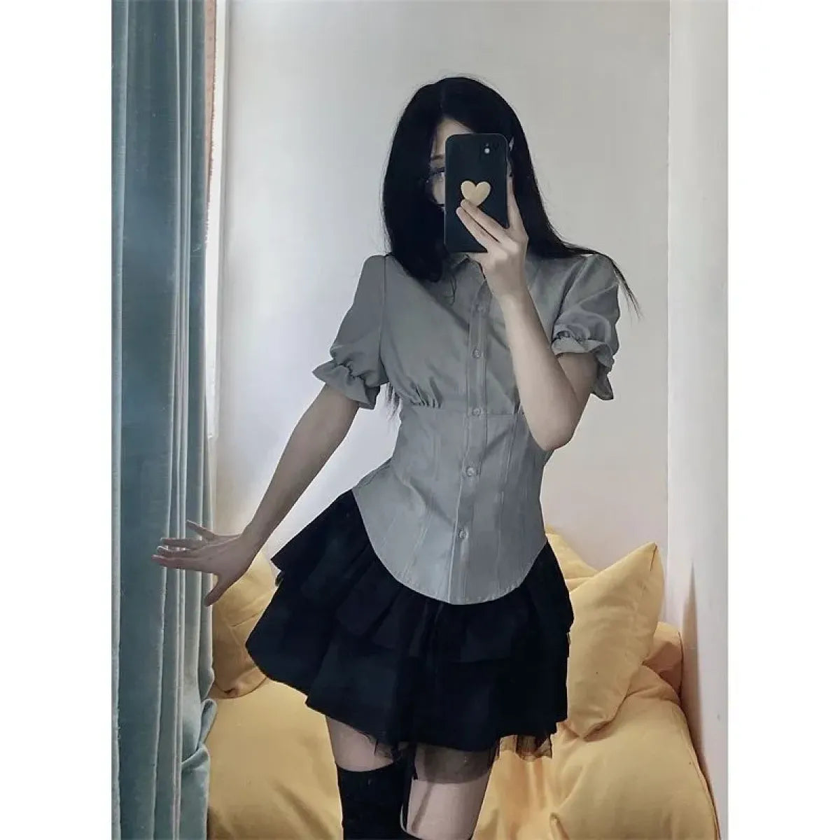 Sexy White Korean Fashion Blouse - Harajuku Chic Slim Top